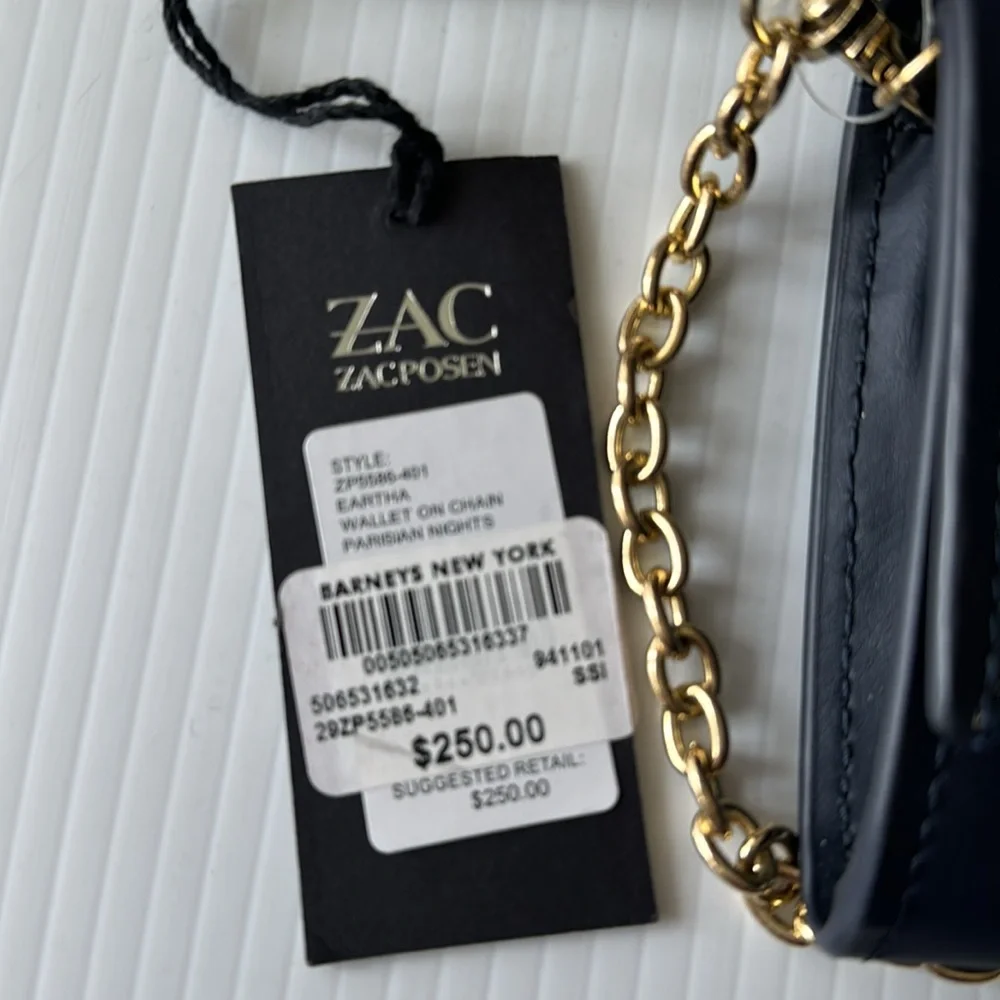 Zac Posen crossbody navy leather bag
